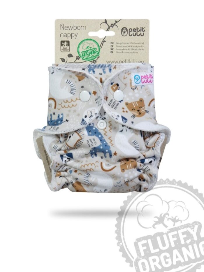 Petit Lulu Höschenwindel NewBorn mit Snaps, Fluffy Organic