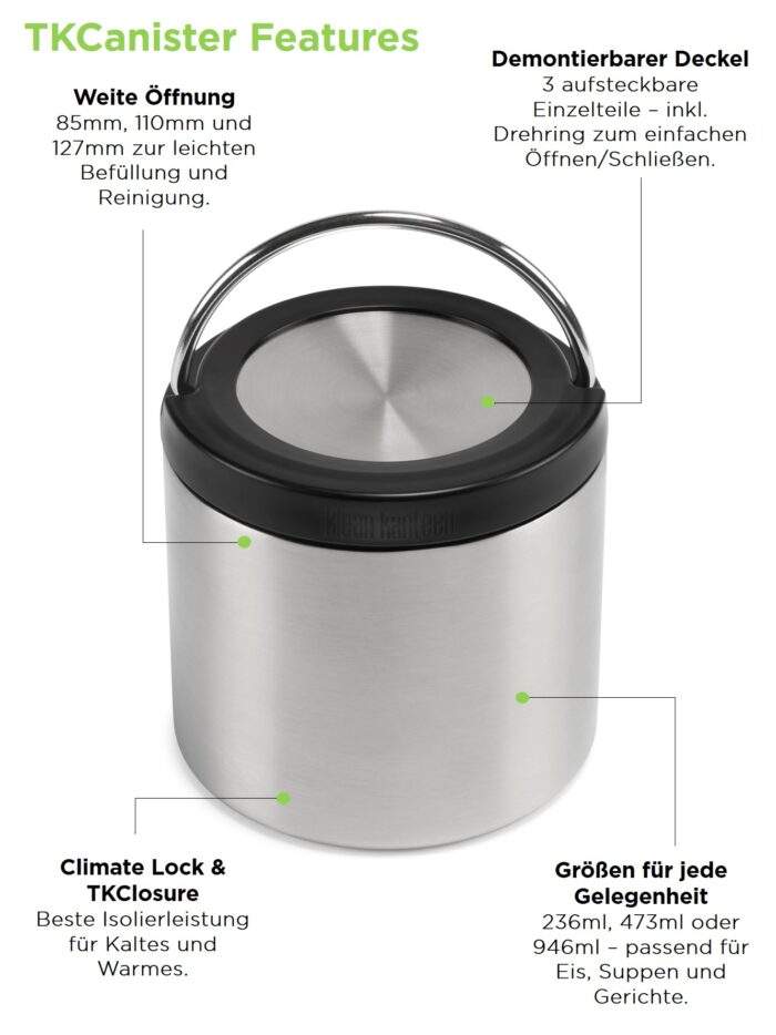 Klean Kanteen® Edelstahl Isolierbehälter TKCanister – Bild 3